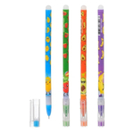 Ручка гелевая, пиши-стирай, Basir, синие чернила, серия "Фрукты", 4 цвета корпуса, 12 шт