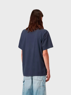 Футболка Carhartt WIP Pond Corps Pocket Blue Heavy stone wash