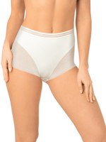 Высокие трусики-слипы из кружева с сетчатой структурой (Размер: L) (Цвет: бежевый)