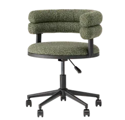 Стул офисный Castor, зелёное букле, чёрные ножки