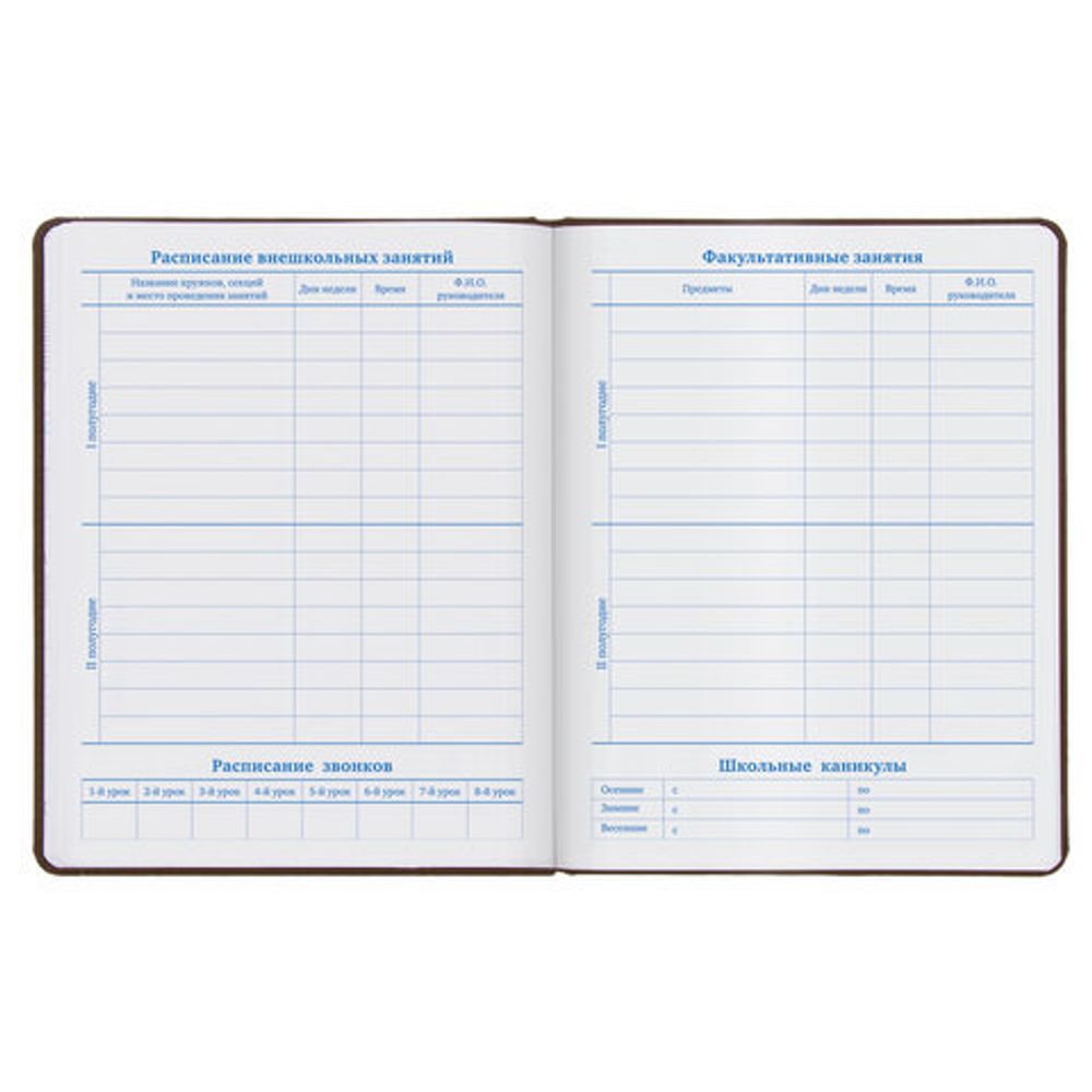 Дневник 1-11 класс 48 л., обложка кожзам (твердая), термотиснение, BRAUBERG "VIENNA", коричневый, 105962