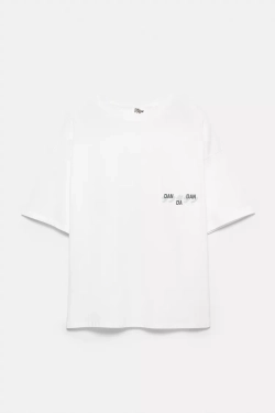 PULL&BEAR Футболка с короткими рукавами "Dan Da Dan", белый
