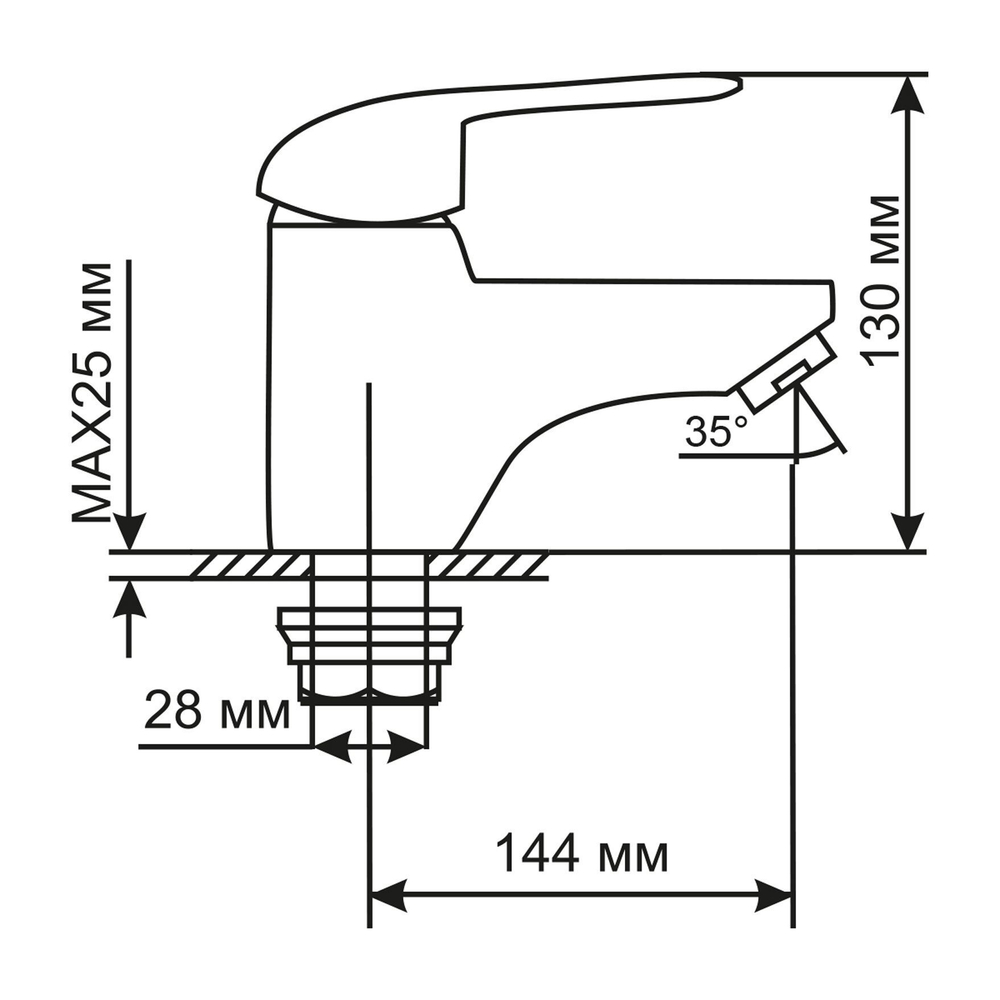 Смеситель для умывальника MIXLINE ML05-04 (522159)