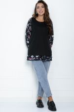 Блуза Хелли (черная/пионы) Б11363 LT Collection
