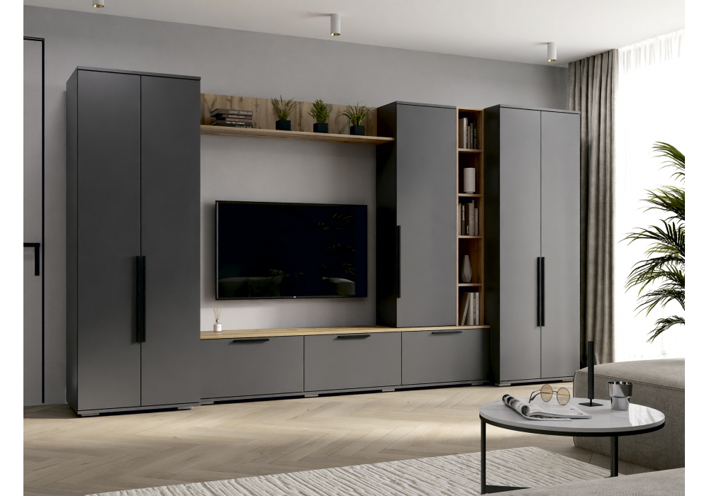 Готовая гостиная Woodville Филеста графит, дуб вотан комплектация 2