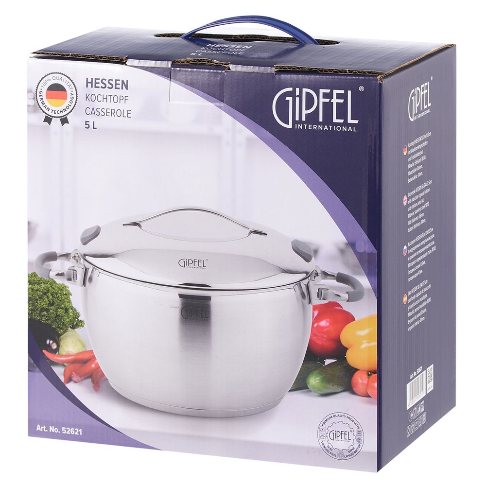 Кастрюля из нержавеющей стали Gipfel Hessen 52621 24 см/5 л