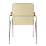 Стул Helmi HL-F03 "Самба", каркас металл хром, экокожа, бежевый, бук BOX1