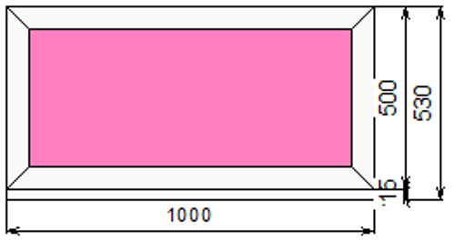 Пластиковое окно 500 х 1000 ТермА Эко с глухой створкой