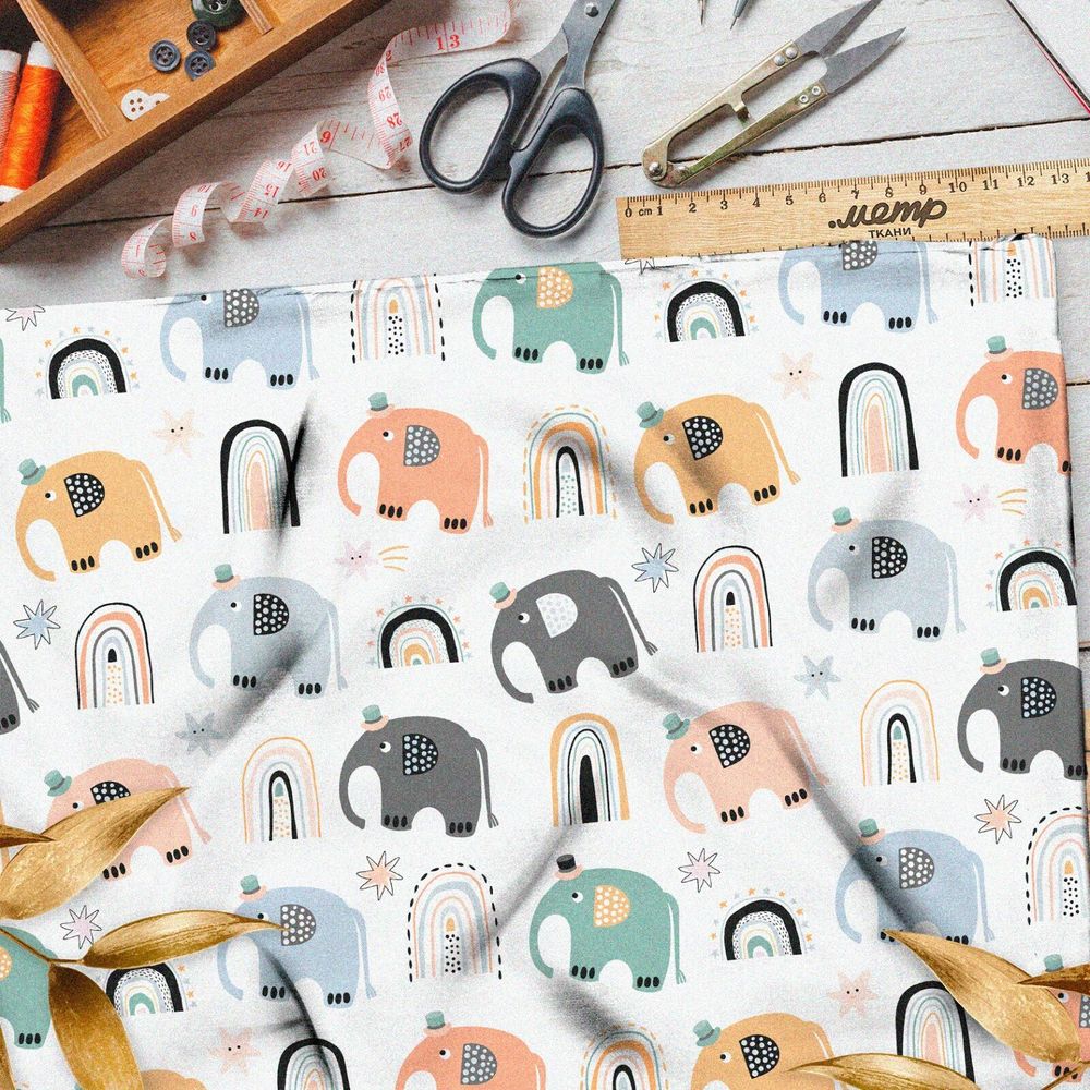 Ткань дюспо слоники