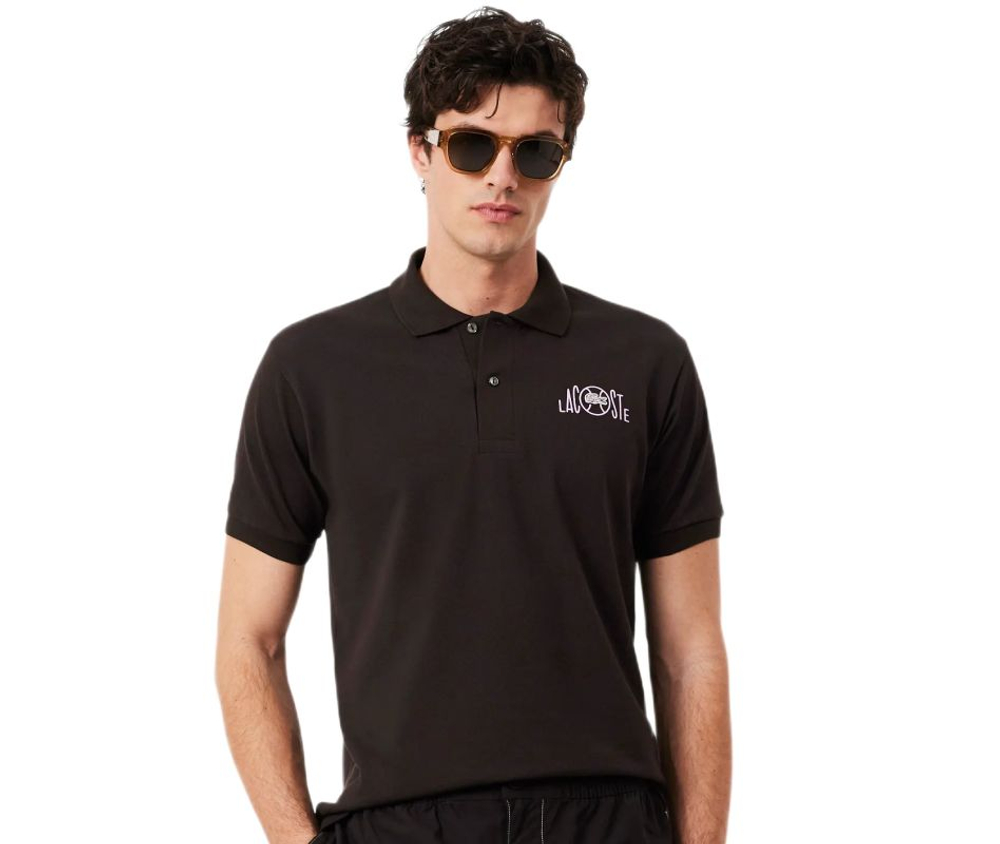 Теннисное поло Lacoste Classic Fit Graphic Branding - buffalo