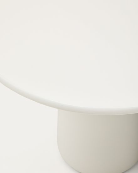 Журнальный столик Albanella из цемента с глянцевой белой отделкой Ø65 см