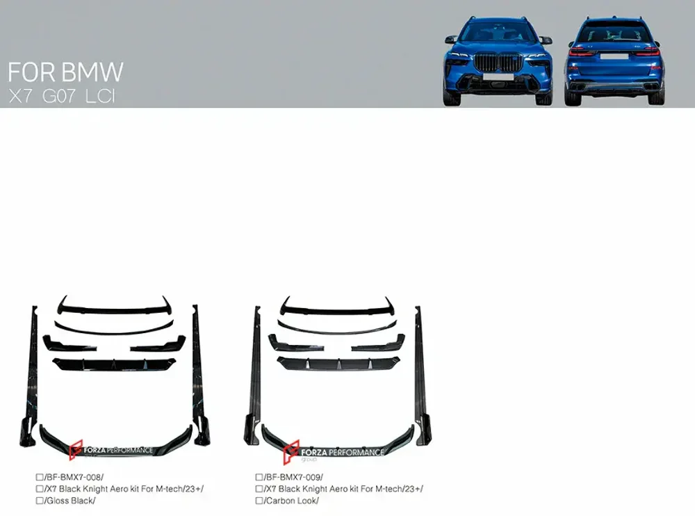 Аэродинамический комплект для BMW X7 G07 M-Tech 2018-2022 в Рестайлинг 2022+ обвес