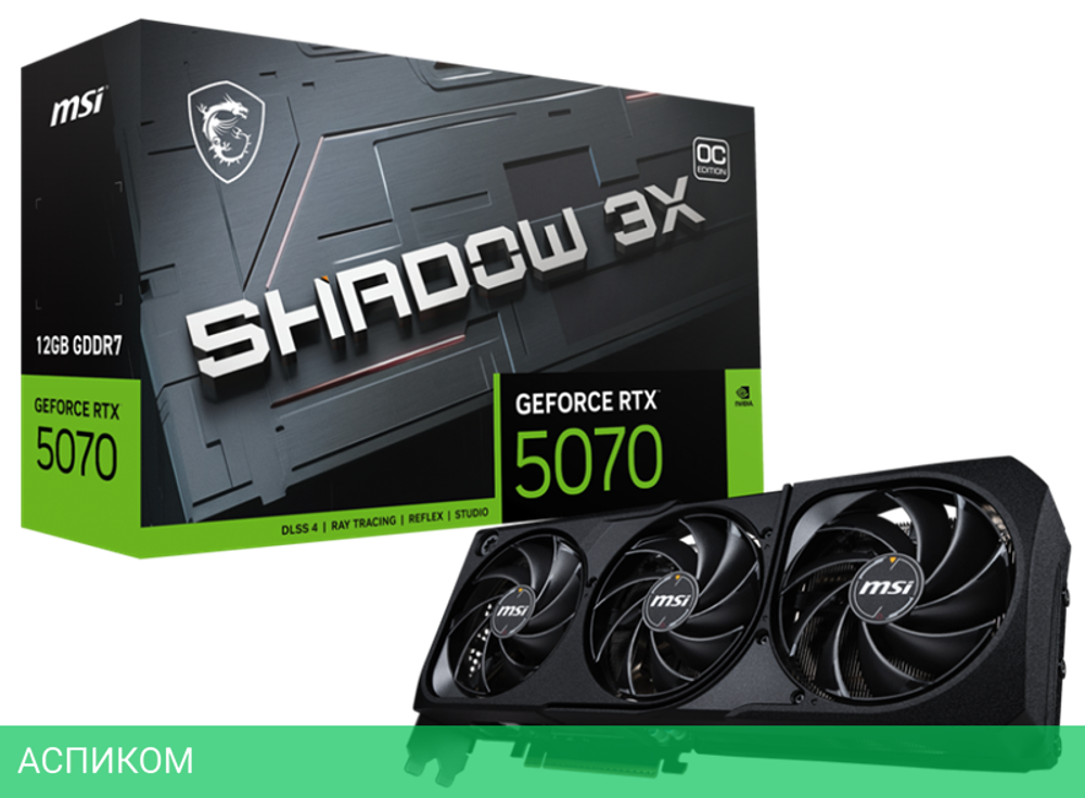 Видеокарта MSI GeForce RTX 5070 Shadow 3X OC 12G GDDR7
