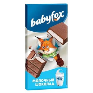 Шоколад Babyfox молочный 90 гр/пач  14 пач/блок