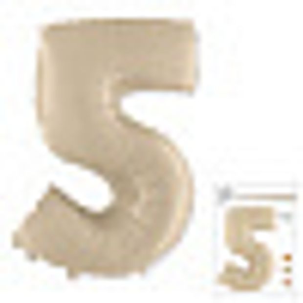 FM Шар 40'' / 102 см "Цифра 5" Кремовый (БГ-60)