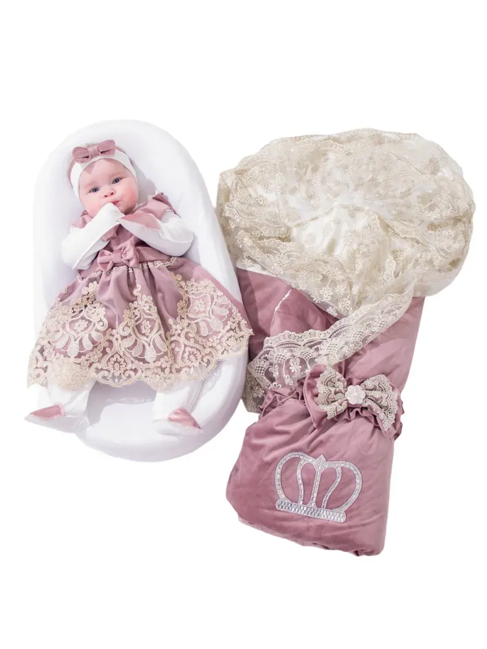 Комплект на выписку с платьем летний