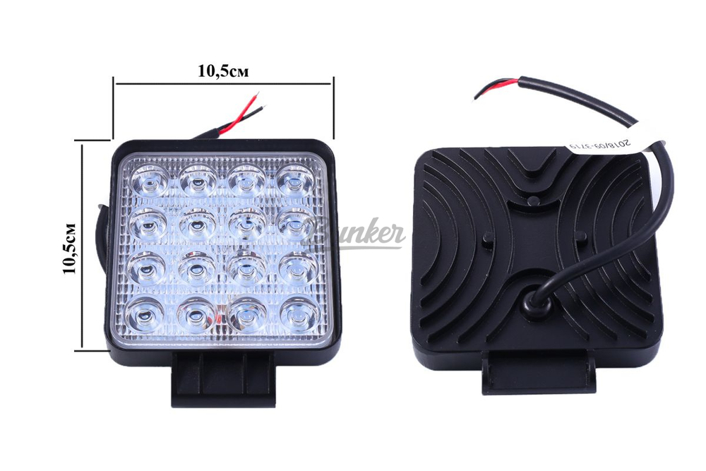 Светодиодная фара CP - 48 Spot (Slim-E), 48W SMD 3030, квадрат