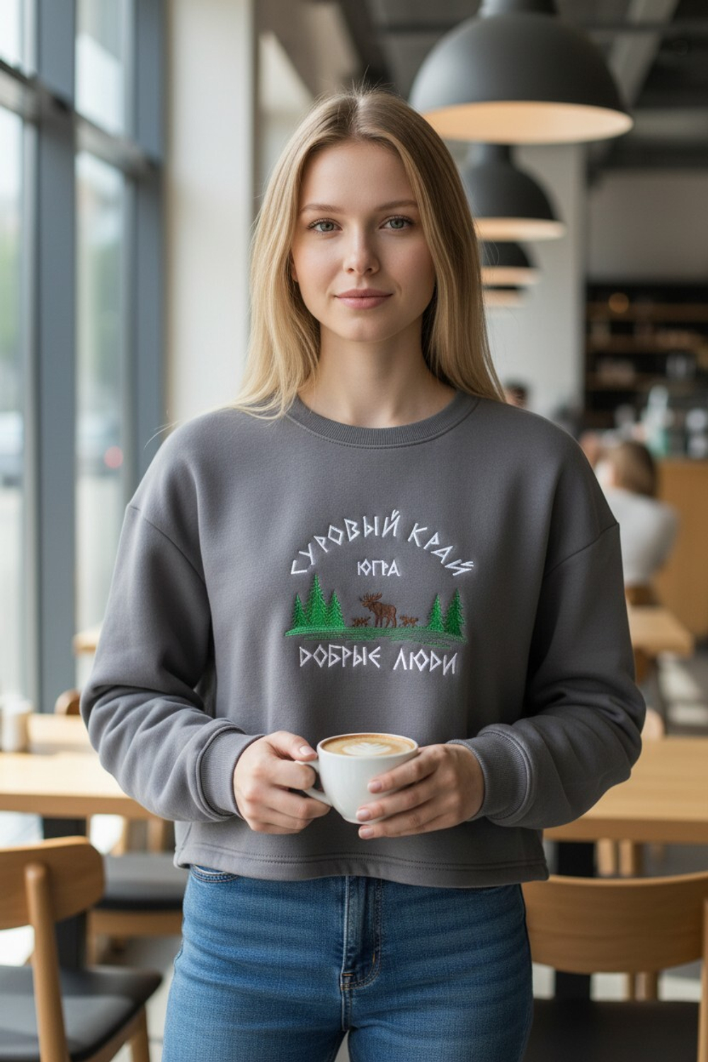 Свитшот укороченный "Вьюжный" начес