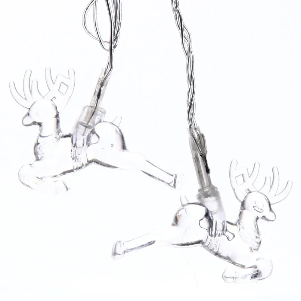 Гирлянда для дома 4,0 м 20 ламп LED с насадками ОЛЕНЬ, прозрач.пров., авторежим.,IP-20 RG/RB (возможность соединения)