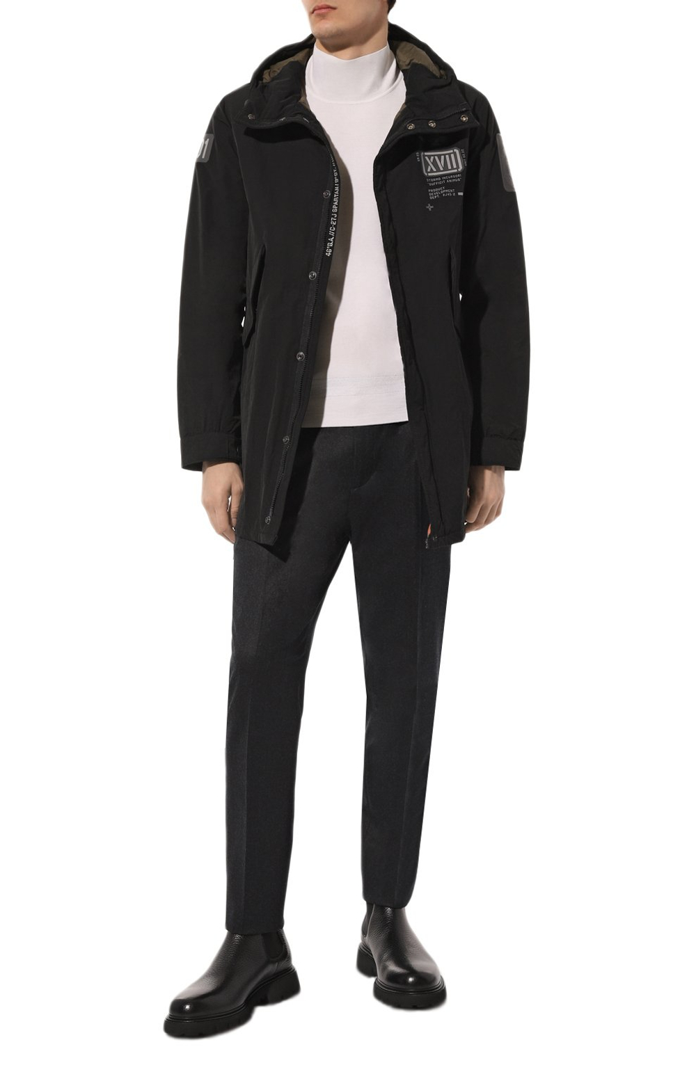 Парка муж. AERONAUTICA 2954 черная XVII лого