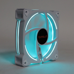 Вентилятор TESLA RGB120-CW, 120мм, 1200rpm, 3-pin+Molex, белый/Ice Blue, 38CFM, 21дБ, антивибропрокладки (TSL-120-CW)