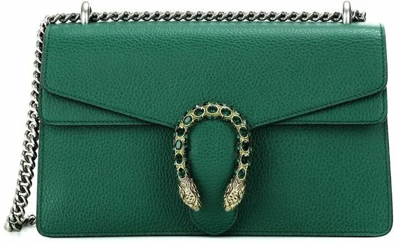 Маленькая кожаная сумка через плечо Gucci Dionysus зеленый