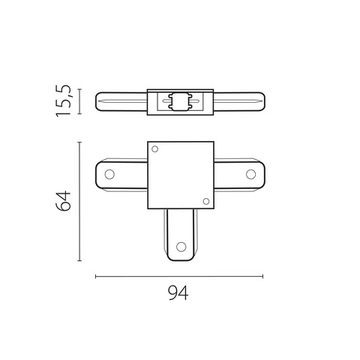 Соединитель трековый T-образный к 50202X-P, 50203X-P 502136-P Barra Lightstar