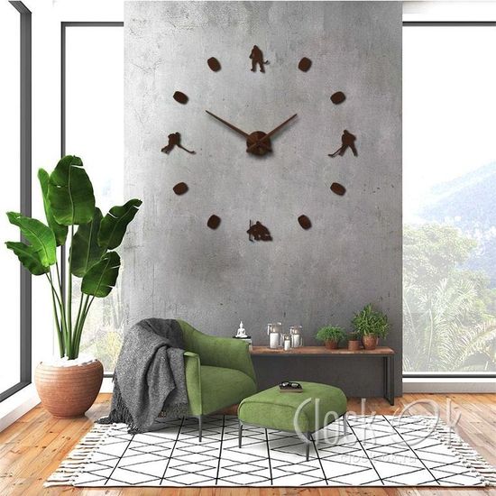 Настенные 3D часы Хоккей