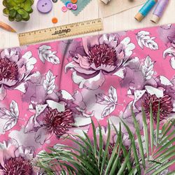 Ткань оксфорд 210 раскрывшиеся цветы