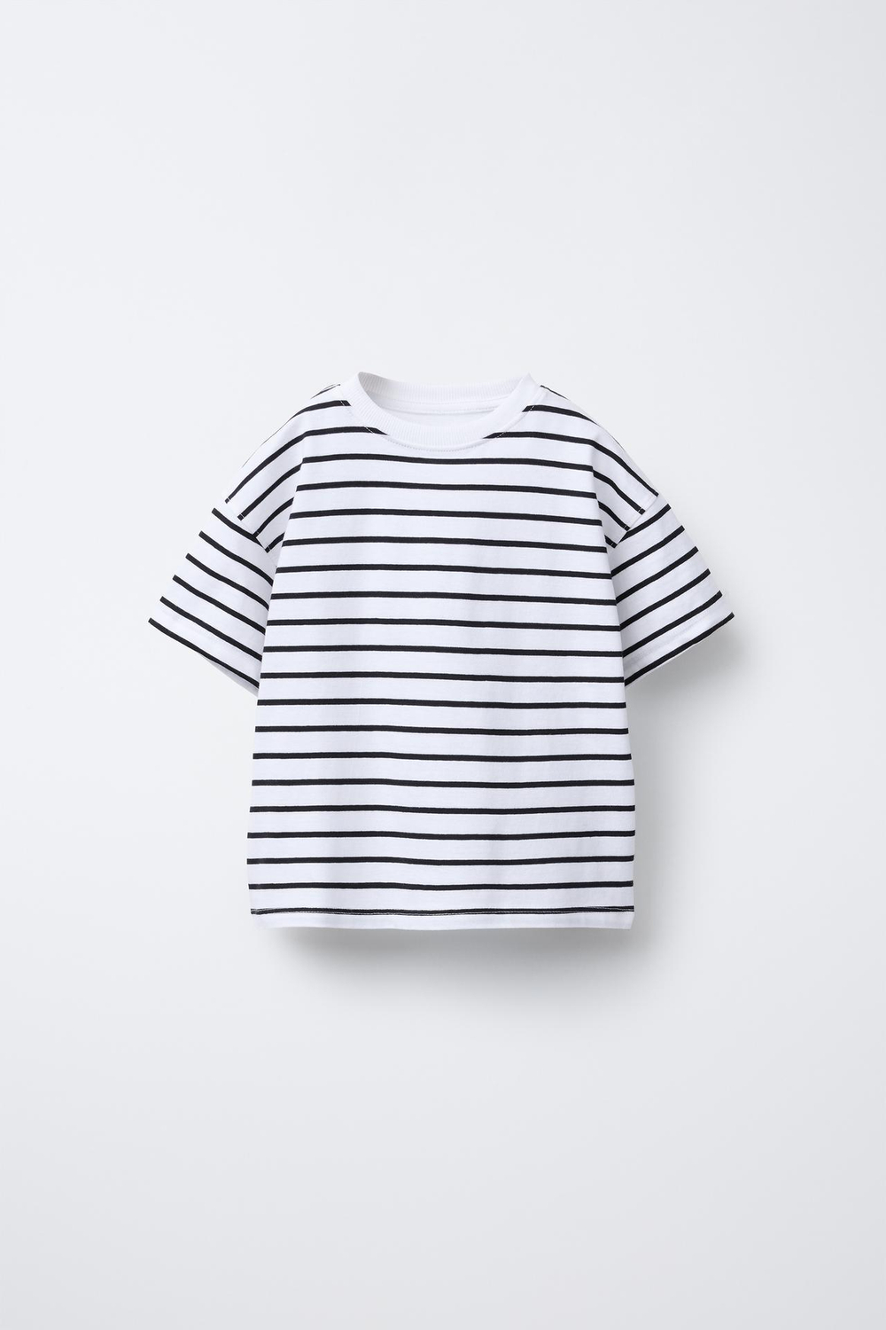 ZARA НАБОР ИЗ ТРЕХ ФУТБОЛОК В ПОЛОСКУ, ОГНЕННО-КОРАЛЛОВЫЙ