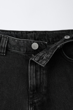 ZARA ДЖИНСОВЫЕ ШОРТЫ RELAXED BAGGY, ЧЕРНЫЙ