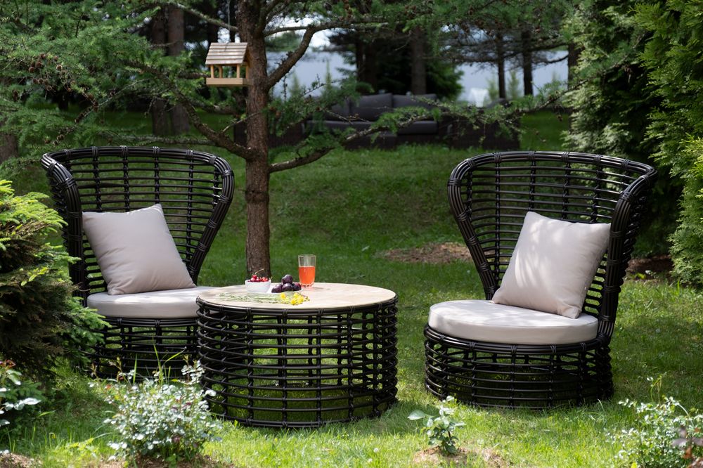 "Парма" кофейный комплект из искусственного ротанга, цвет бронзовый