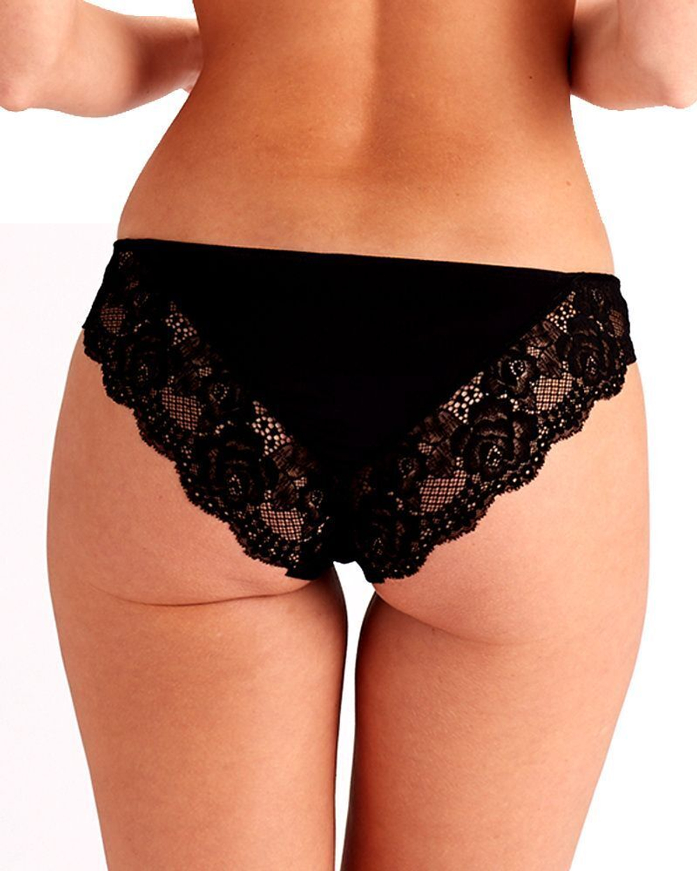 Трусики-бразилиана с кружевом Imogen (Размер: M) (Цвет: черный)