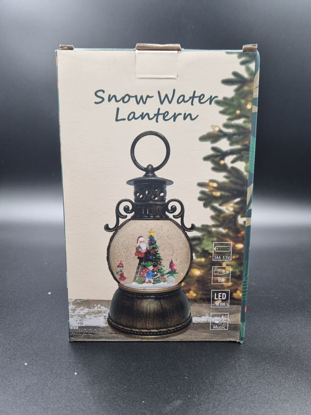 Фонарь новогодний светящийся музыкальный сеть/батарейки QW101