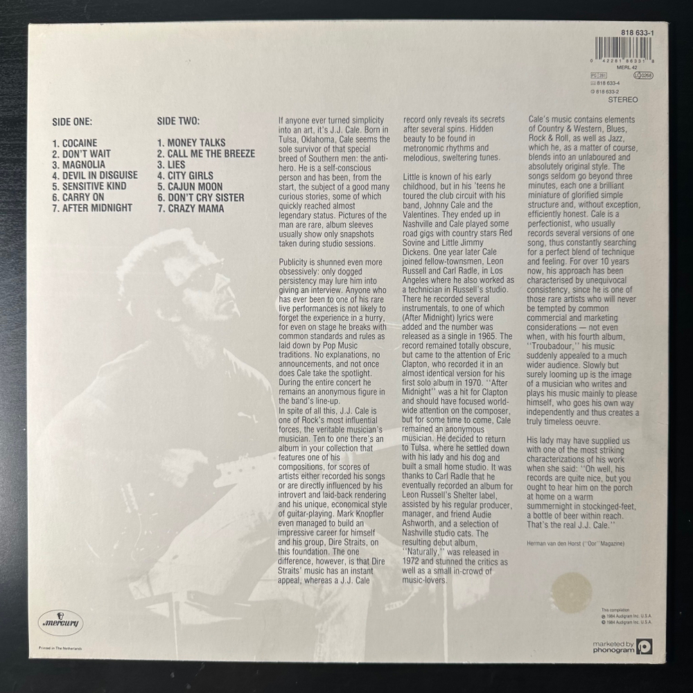 JJ Cale ‎– Special Edition (Голландия 1984г.)