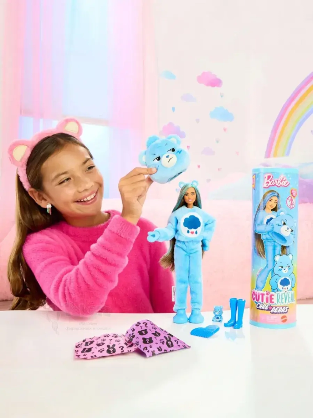 Кукла Барби Кьюти Ривл Cutie Reveal Care Bears Мишка JCN96
