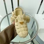 Prada Monolith Crochet Cage Sandals
