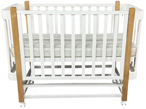 Детская кроватка Антел Nezabudka 2 продольный маятник 538342 белый/бук