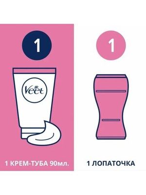 Крем для депиляции Veet с ароматом бархатной розы и эфирными маслами 90 мл