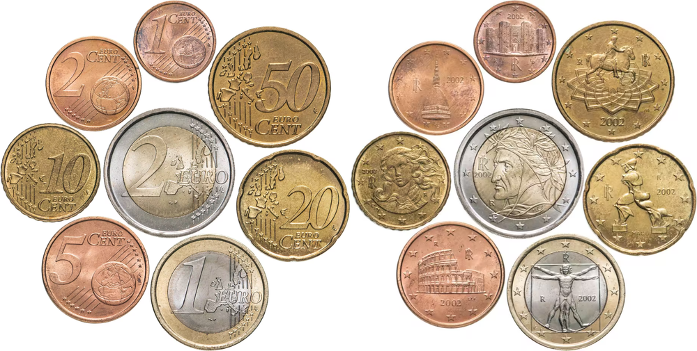 Италия 2002-2007 Набор 8 монет XF