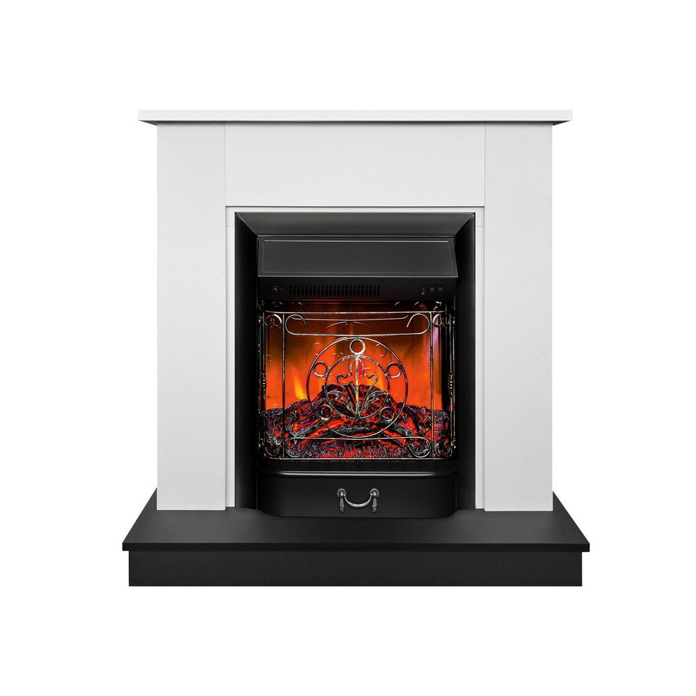 Электрокамин RealFlame Ofelia 26 WT дуб белый с серебряной патиной с очагом Novara 26