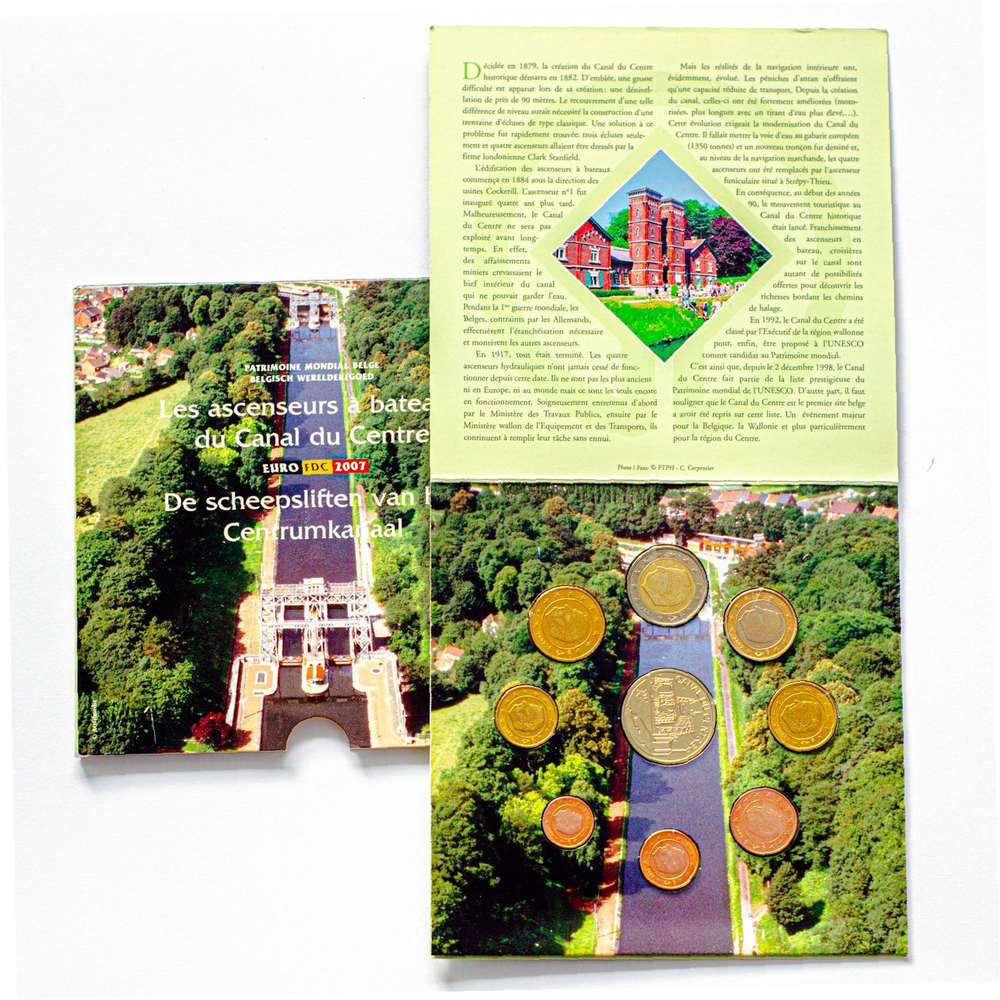 Belgium 2007 Year Set Ship lifts of the Center Canal with Medal