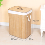 Корзина для белья 60 литров бамбук с откидной крышкой, 30*40*50см, складная