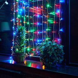 ULD-C1515-100-DTA MULTI IP20 Занавес светодиодный. 1.5х1.5м. 100 светодиодов. Разноцветный свет. Провод прозрачный. TM Uniel