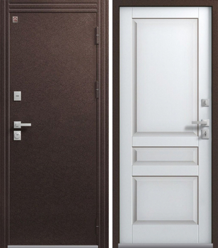 Дверь стальная Т-2 (Антрацит муар-Софт белый)  терморазрыв
