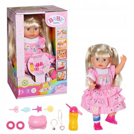 Кукла Zapf Baby born - Интерактивная кукла Little Sister Блондинка-сестра - Беби борн 828533