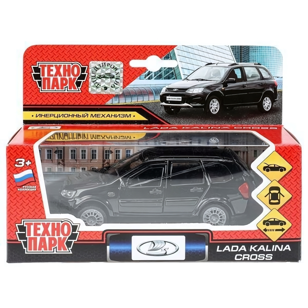 Модель ин. мет. "Lada Kalina Cross" 12см, дв, багаж, коробка SB-16-46-N(BK)-WB (Технопарк)