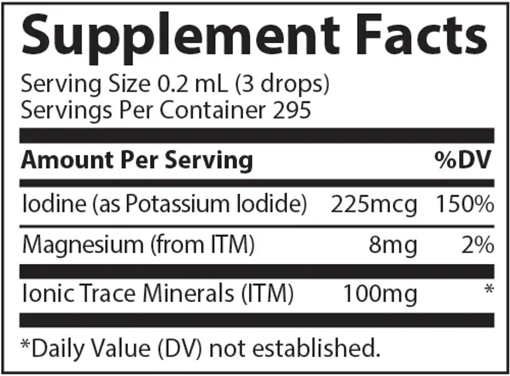 Liquid Ionic Iodine from Potassium Iodide (225 мкг) 59 мл Trace Minerals Research