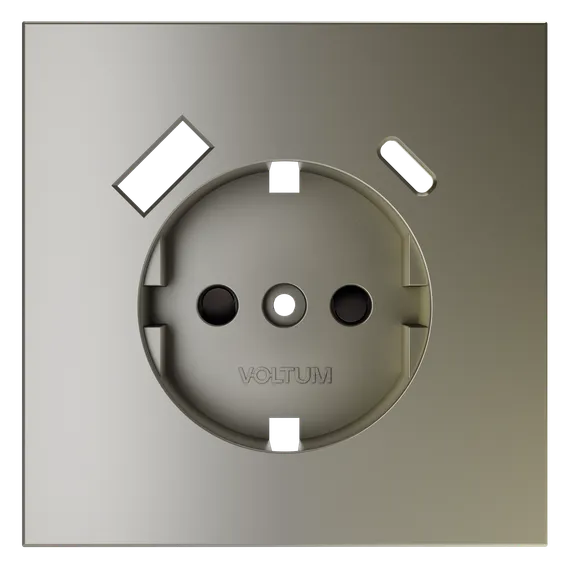 Накладка для розетки с заземлением и защитными шторками, с USB A+C, S70 (шелк) vls001004