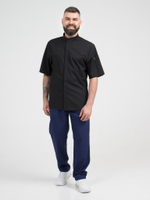 Черная мужская рубашка-китель для повара и кондитера NVDesign